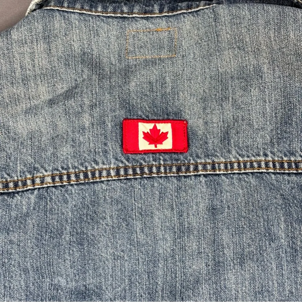 Olympics Canada Jacket Mens Extra Large Hudson's Bay Patches Denim 2012 London - Picture 8 of 12
